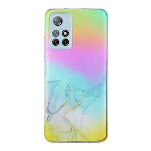 For Xiaomi Redmi Note 11 Laser Marble Pattern Clear TPU Protective Phone Case(Grey)