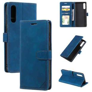 For Samsung Galaxy A70 Skin Feel Anti-theft Brush Horizontal Flip Leather Phone Case(Blue)