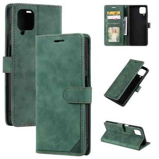 For Samsung Galaxy A12 Skin Feel Anti-theft Brush Horizontal Flip Leather Phone Case(Green)