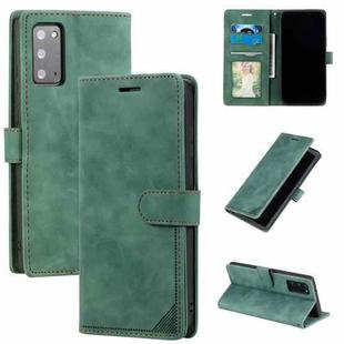 For Samsung Galaxy Note20 Skin Feel Anti-theft Brush Horizontal Flip Leather Phone Case(Green)