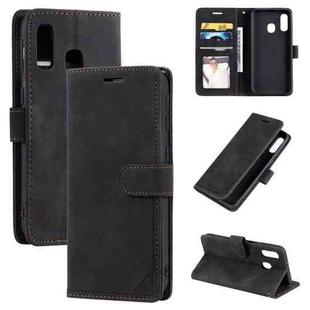 For Samsung Galaxy A40 Skin Feel Anti-theft Brush Horizontal Flip Leather Phone Case(Black)