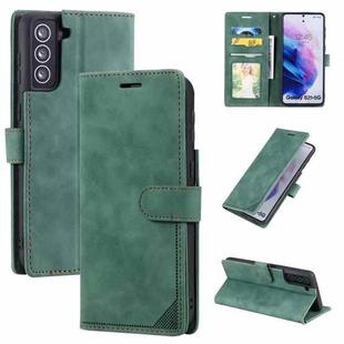 For Samsung Galaxy S21+ 5G Skin Feel Anti-theft Brush Horizontal Flip Leather Phone Case(Green)