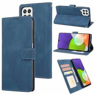 For Samsung Galaxy A22 4G / M32 4G Fantasy Classic Skin-feel Calfskin Texture Magnetic Buckle Horizontal Flip PU Phone Leather Case with Holder & Card Slot & Wallet(Blue)