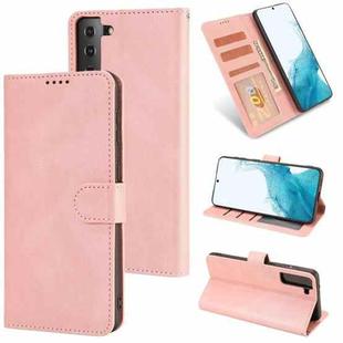 For Samsung Galaxy S22+ 5G Fantasy Classic Skin-feel Calfskin Texture Magnetic Buckle Horizontal Flip PU Phone Leather Case with Holder & Card Slot & Wallet(Pink)