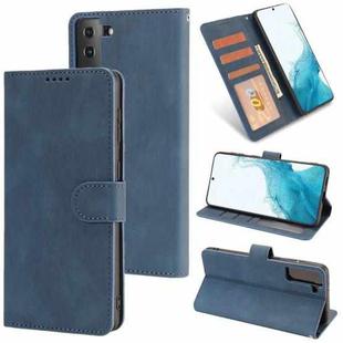 For Samsung Galaxy S22+ 5G Fantasy Classic Skin-feel Calfskin Texture Magnetic Buckle Horizontal Flip PU Phone Leather Case with Holder & Card Slot & Wallet(Blue)