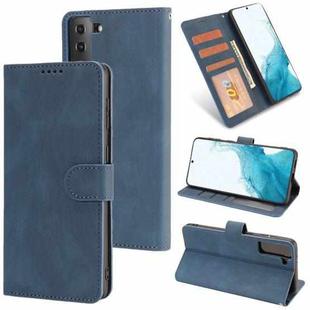 For Samsung Galaxy S22 5G Fantasy Classic Skin-feel Calfskin Texture Magnetic Buckle Horizontal Flip PU Phone Leather Case with Holder & Card Slot & Wallet(Blue)