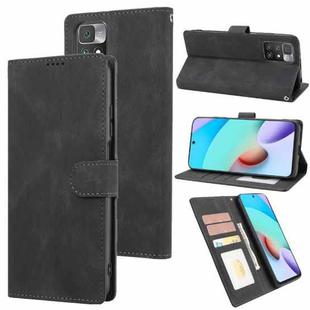 For Xiaomi Redmi 10 Fantasy Classic Skin-feel Calfskin Texture Magnetic Buckle Horizontal Flip PU Phone Leather Case with Holder & Card Slot & Wallet(Black)