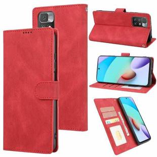 For Xiaomi Redmi 10 Fantasy Classic Skin-feel Calfskin Texture Magnetic Buckle Horizontal Flip PU Phone Leather Case with Holder & Card Slot & Wallet(Red)