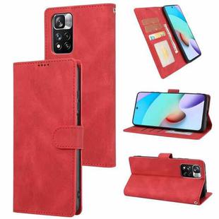 For Xiaomi Redmi Note 11 Pro / 11 Pro+ Fantasy Classic Skin-feel Calfskin Texture Magnetic Buckle Horizontal Flip PU Phone Leather Case with Holder & Card Slot & Wallet(Red)