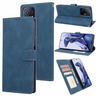 For Xiaomi Mi 11T / 11T Pro Fantasy Classic Skin-feel Calfskin Texture Magnetic Buckle Horizontal Flip PU Phone Leather Case with Holder & Card Slot & Wallet(Blue)