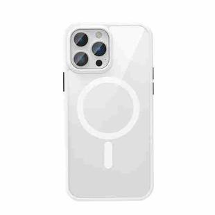 For iPhone 13 Crystal Clear Series Magsafe Magnetic Phone Case(White)