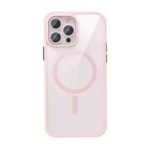 For iPhone 13 Crystal Clear Series Magsafe Magnetic Phone Case(Pink)