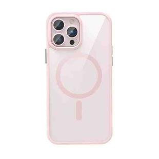 For iPhone 13 Pro Max Crystal Clear Series Magsafe Magnetic Phone Case (Pink)