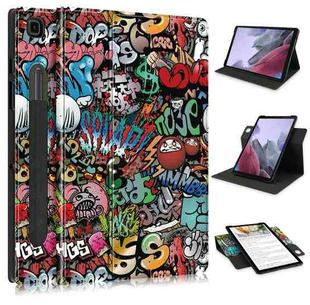 For Samsung Galaxy Tab A7 Lite  8.7 2021 T220 / T225 Painted 360 Degrees Rotation Tablet Leather Case with Holder(Graffiti)