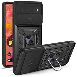 For Google Pixel 6 Sliding Camera Cover Design TPU+PC Phone Protective Case(Black)
