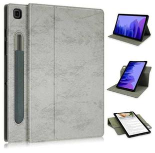 For Samsung Galaxy Tab A7 10.4 2020 Solid Color 360 Degrees Rotation Tablet Leather Case with Holder(Grey)