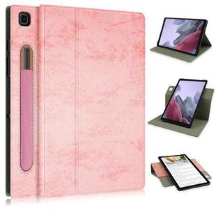 For Samsung Galaxy Tab A7 Lite  8.7 2021 T220 / T225 Solid Color 360 Degrees Rotation Tablet Leather Case with Holder(Pink)