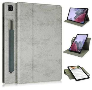 For Samsung Galaxy Tab A7 Lite  8.7 2021 T220 / T225 Solid Color 360 Degrees Rotation Tablet Leather Case with Holder(Grey)
