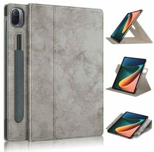 For Xiaomi Mi Pad 5 Pro 11 inch Solid Color 360 Degrees Rotation Tablet Leather Case with Holder(Grey)