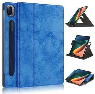 For Xiaomi Mi Pad 5 Pro 11 inch Solid Color 360 Degrees Rotation Tablet Leather Case with Holder(Dark Blue)