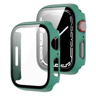 2 in 1 PC Frame + Tempered Glass Protector Case For Apple Watch Series 8 / 7 41mm(Green)