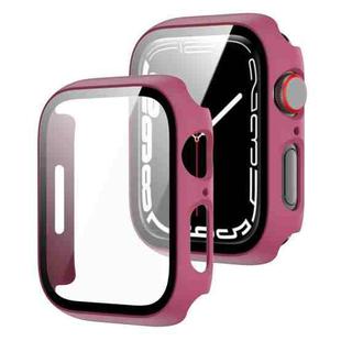2 in 1 PC Frame + Tempered Glass Protector Case For Apple Watch Series 7 41mm(Purple)