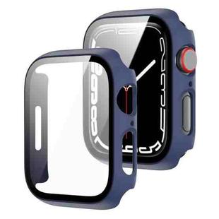 2 in 1 PC Frame + Tempered Glass Protector Case For Apple Watch Series 9 / 8 / 7 45mm(Blue)