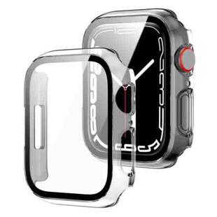 2 in 1 PC Frame + Tempered Glass Protector Case For Apple Watch Series 9 / 8 / 7 45mm(Transparent)