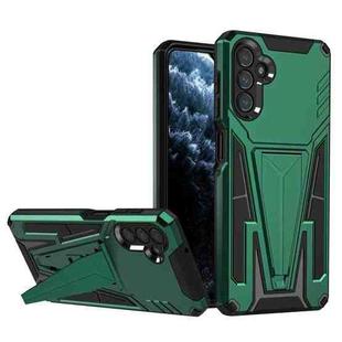 For Samsung Galaxy A13 5G Super V Armor PC + TPU Shockproof Phone Case with Invisible Holder(Dark Green)