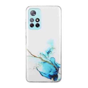 For Xiaomi Redmi Note 11 Hollow Marble Pattern TPU Precise Hole Phone Protective Case(Blue)