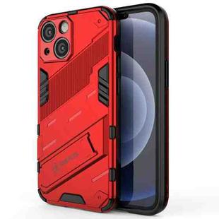 For iPhone 13 mini Punk Armor 2 in 1 PC + TPU Phone Case with Invisible Holder (Red)