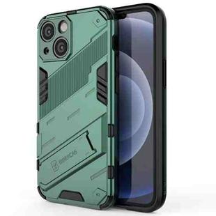 For iPhone 13 mini Punk Armor 2 in 1 PC + TPU Phone Case with Invisible Holder (Green)