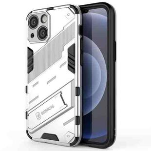 For iPhone 13 mini Punk Armor 2 in 1 PC + TPU Phone Case with Invisible Holder (White)