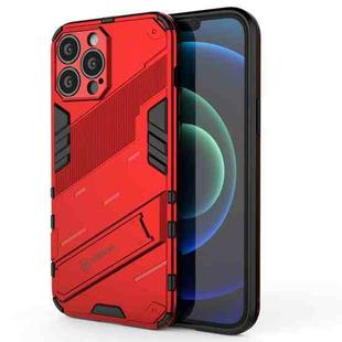 For iPhone 13 Pro Punk Armor 2 in 1 PC + TPU Phone Case with Invisible Holder (Red)