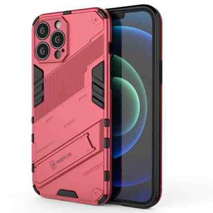 For iPhone 13 Pro Punk Armor 2 in 1 PC + TPU Phone Case with Invisible Holder (Light Red)