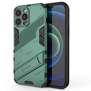 For iPhone 13 Pro Max Punk Armor 2 in 1 PC + TPU Phone Case with Invisible Holder (Green)