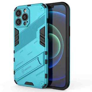 For iPhone 13 Pro Max Punk Armor 2 in 1 PC + TPU Phone Case with Invisible Holder (Blue)