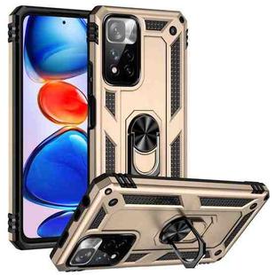 For Xiaomi Redmi Note 11 Pro 5G Shockproof TPU + PC Phone Case with 360 Degree Rotating Holder(Gold)