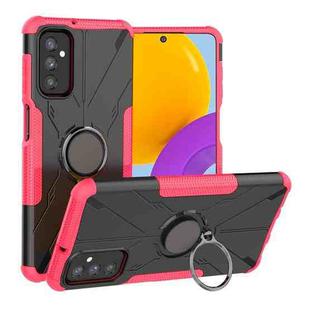 For Samsung Galaxy M52 5G Armor Bear Shockproof PC + TPU Phone Case with Ring Holder(Rose Red)