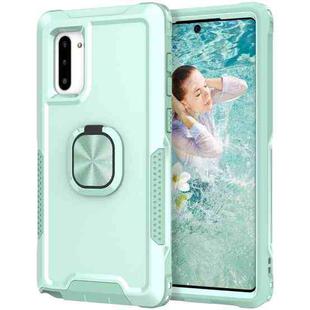 For Samsung Galaxy Note10 3 in 1 PC + TPU Phone Case with Ring Holder(Mint Green)