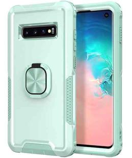 For Samsung Galaxy S10 3 in 1 PC + TPU Phone Case with Ring Holder(Mint Green)