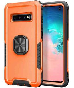 For Samsung Galaxy S10 3 in 1 PC + TPU Phone Case with Ring Holder(Orange)