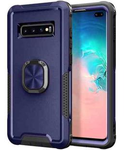 For Samsung Galaxy S10+ 3 in 1 PC + TPU Phone Case with Ring Holder(Navy Blue)