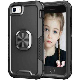 For iPhone SE 2022 / SE 2020 / 8 / 7 3 in 1 PC + TPU Phone Case with Ring Holder(Black)