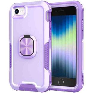 For iPhone SE 2022 / SE 2020 / 8 / 7 3 in 1 PC + TPU Phone Case with Ring Holder(Purple)
