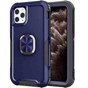 3 in 1 PC + TPU Phone Case with Ring Holder For iPhone 11 Pro Max(Navy Blue)