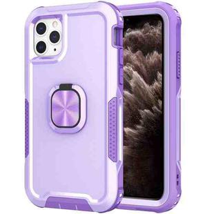 3 in 1 PC + TPU Phone Case with Ring Holder For iPhone 11 Pro Max(Purple)
