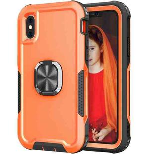 For iPhone XS Max 3 in 1 PC + TPU Phone Case with Ring Holder(Orange)