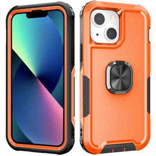 For iPhone 13 mini 3 in 1 PC + TPU Phone Case with Ring Holder (Orange)