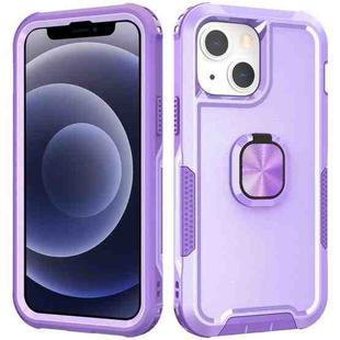 For iPhone 12 mini 3 in 1 PC + TPU Phone Case with Ring Holder (Purple)